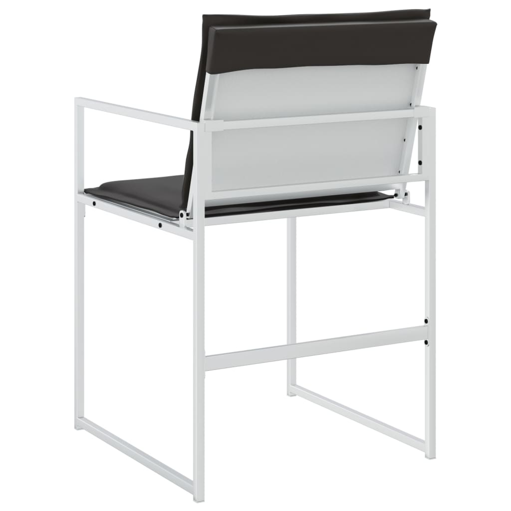 vidaXL Tuinstoelen 4 st met kussens staal en textileen zwart