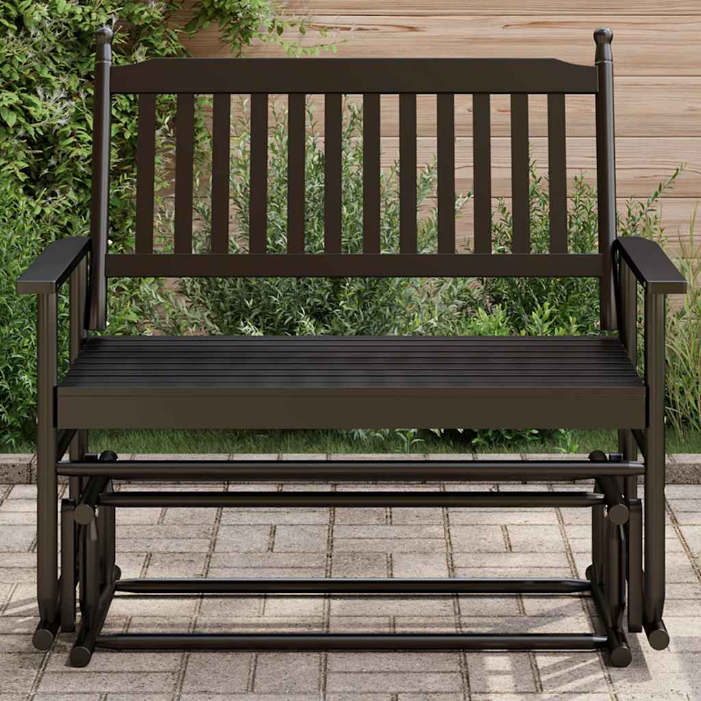 vidaXL Schuifbankje 118x70x104,5 cm massief populierenhout zwart