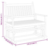 vidaXL Schuifbankje 118x70x104,5 cm massief populierenhout zwart