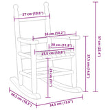 vidaXL Schommelstoelen 2 st voor kinderen massief populierenhout wit