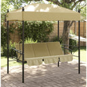 vidaXL Swing Seat with Canopy Steel Sand-coloured