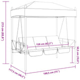 vidaXL Swing Seat with Canopy Steel Sand-coloured