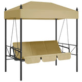 vidaXL Swing Seat with Canopy Steel Sand-coloured