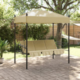 vidaXL Swing Seat with Canopy Steel Sand-coloured