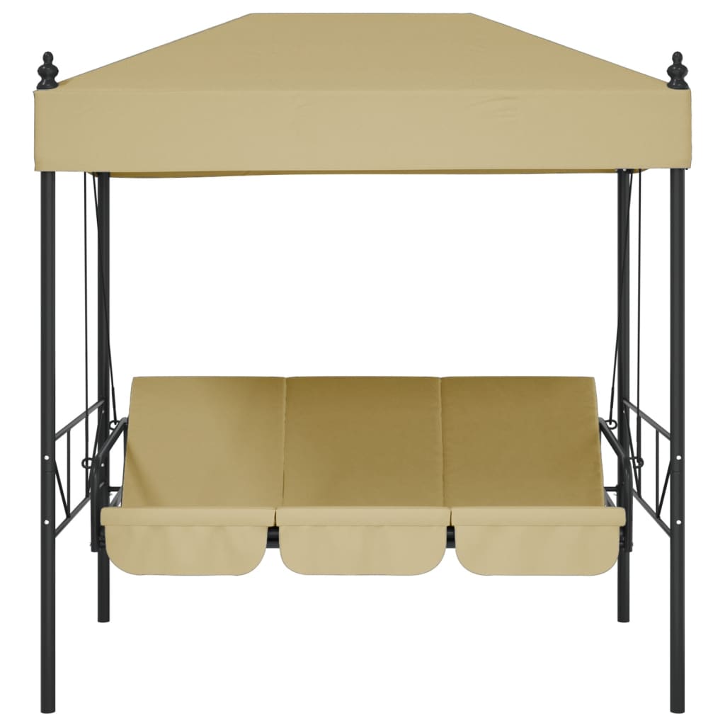 vidaXL Swing Seat with Canopy Steel Sand-coloured