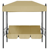 vidaXL Swing Seat with Canopy Steel Sand-coloured