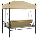 vidaXL Swing Seat with Canopy Steel Sand-coloured