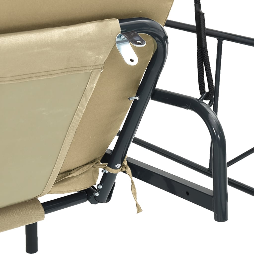 vidaXL Swing Seat with Canopy Steel Sand-coloured