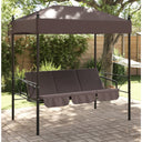 vidaXL Swing Seat with Canopy Steel Sand-coloured