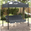 vidaXL Swing Seat with Canopy Steel Sand-coloured