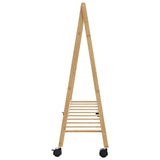 vidaXL Kledingrek met schappen en wielen 106x34x106,5 cm bamboe