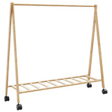 vidaXL Kledingrek met schappen en wielen 106x34x106,5 cm bamboe