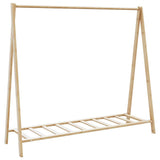 vidaXL Kledingrek met schappen en wielen 106x34x106,5 cm bamboe