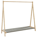 vidaXL Kledingrek met schappen en wielen 106x34x106,5 cm bamboe