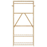 vidaXL Kledingrek met schappen en wielen 90x40x179,5 cm bamboe