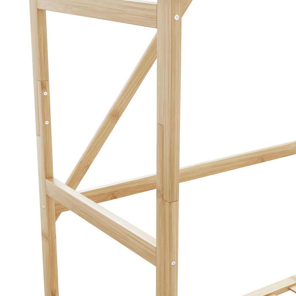 vidaXL Kledingrek met schappen en wielen 90x40x179,5 cm bamboe