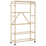 vidaXL Kledingrek met schappen en wielen 90x40x179,5 cm bamboe