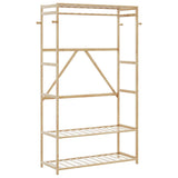 vidaXL Kledingrek met schappen en wielen 90x40x179,5 cm bamboe
