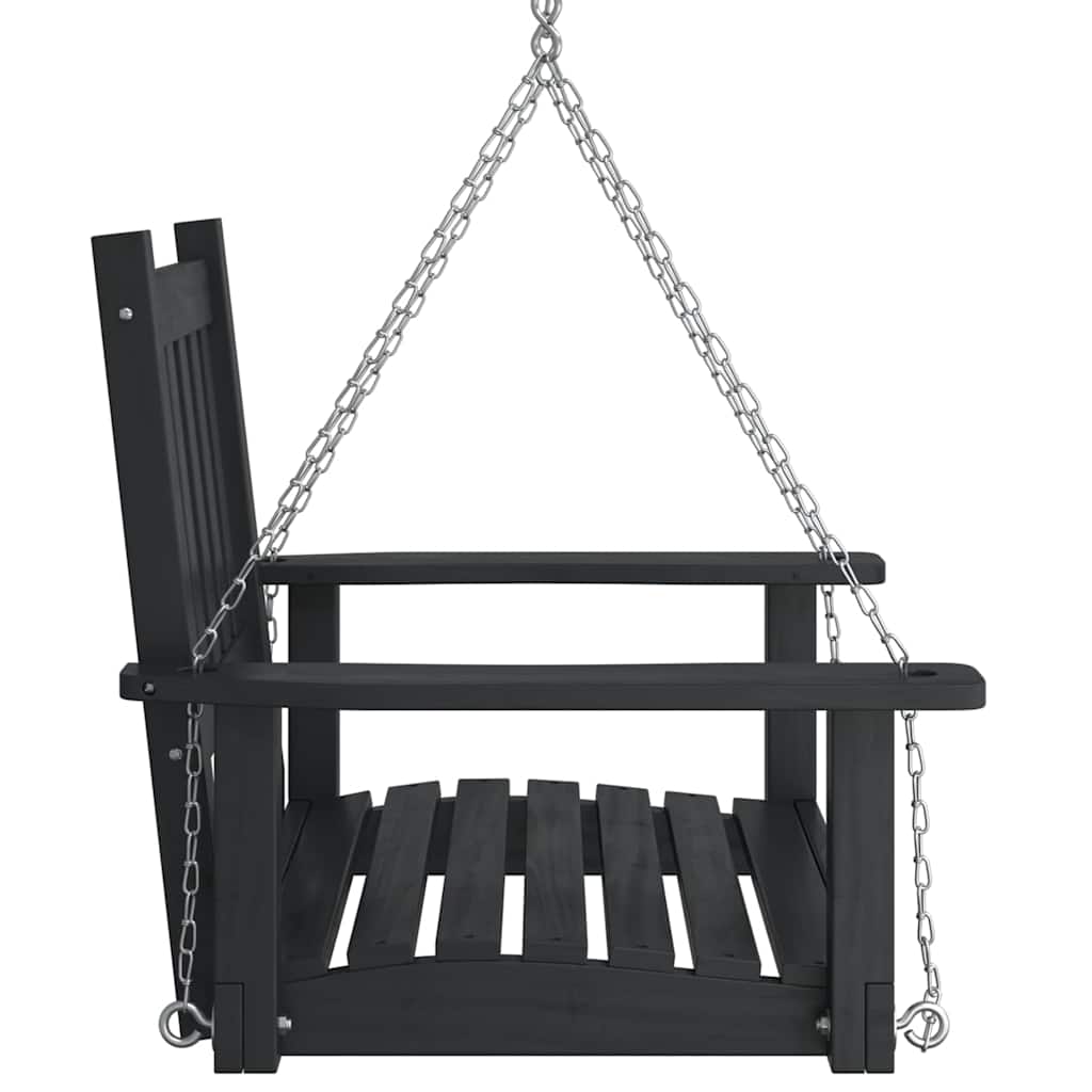 vidaXL Garden Swing Chair with Metal Chains Solid Spruce Wood Brown