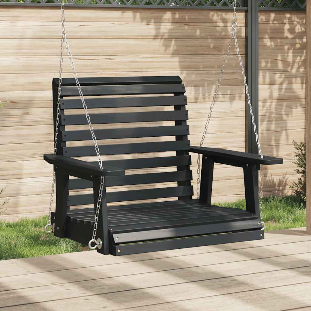 vidaXL Tuinschommelstoel met metalen kettingen massief vurenhout bruin