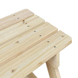 vidaXL Picknicktafel voor 4 kinderen met parasolgat massief vurenhout