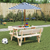 vidaXL Parasol pour enfants avec mât en bois Ø120x140 cm