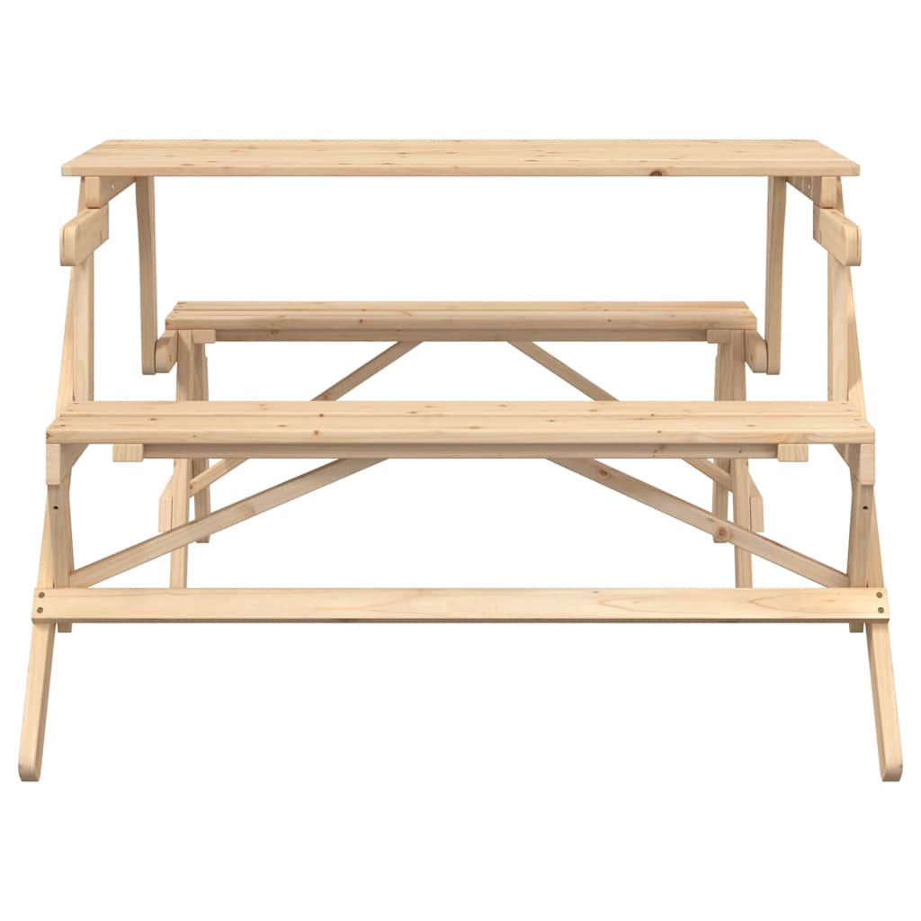 vidaXL Picknicktafel met banken 2-in-1 ombouwbaar massief vurenhout