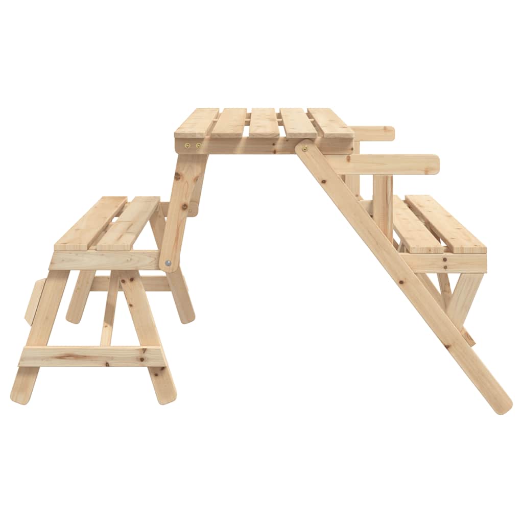 vidaXL Picknicktafel met banken 2-in-1 ombouwbaar massief vurenhout