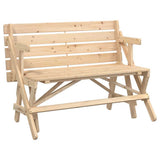 vidaXL Picknicktafel met banken 2-in-1 ombouwbaar massief vurenhout