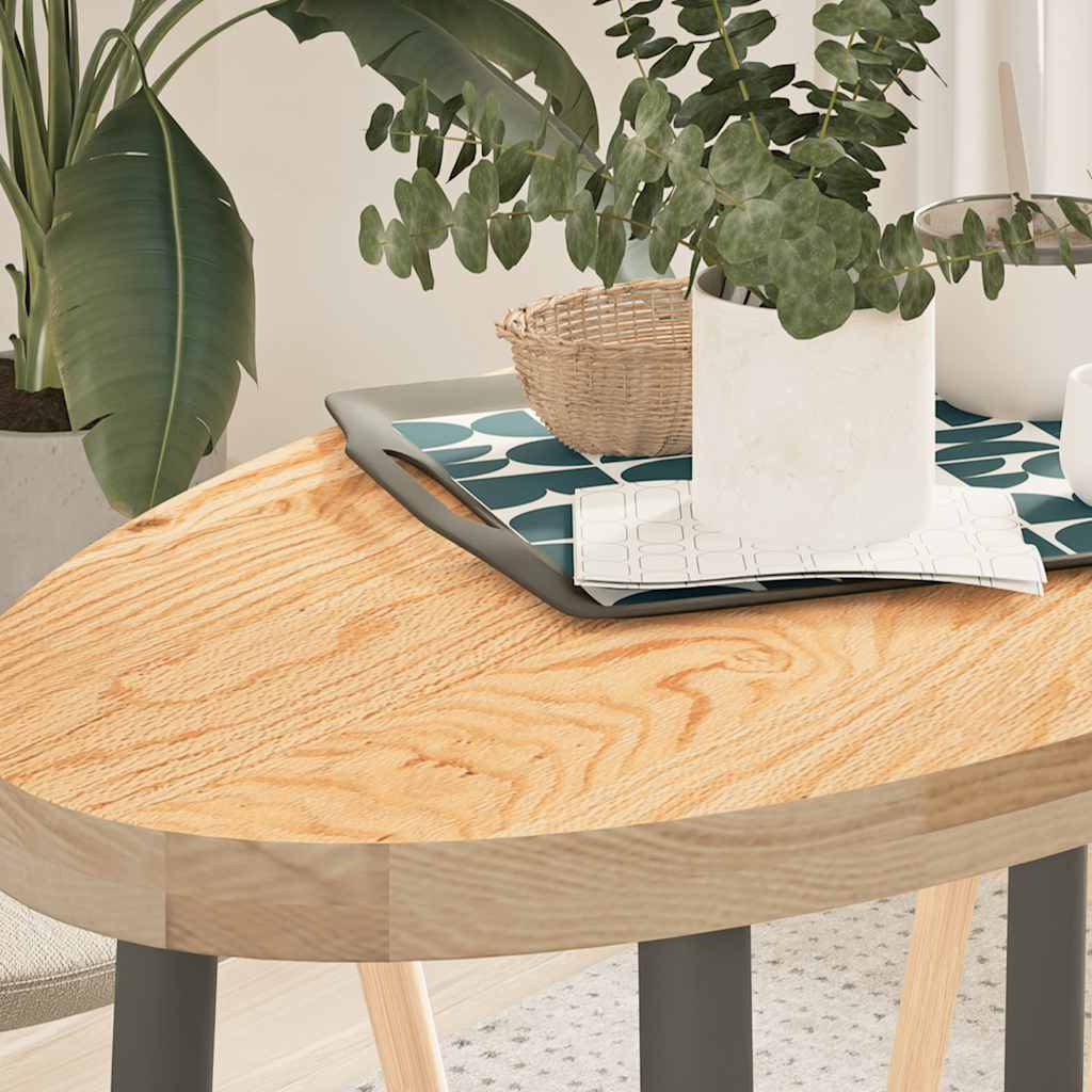 vidaXL Tafelblad 80x40x2 cm ovaal massief eikenhout