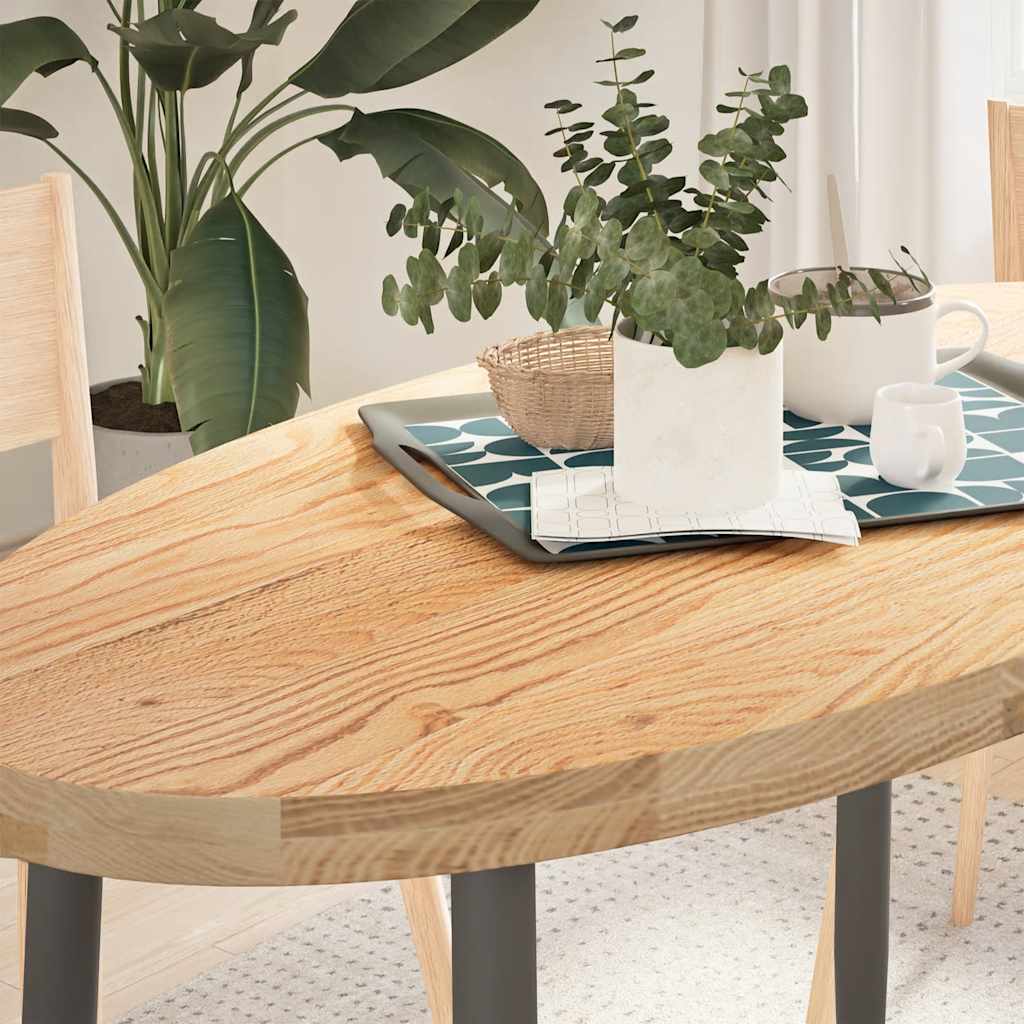 vidaXL Tafelblad 80x40x2 cm ovaal massief eikenhout