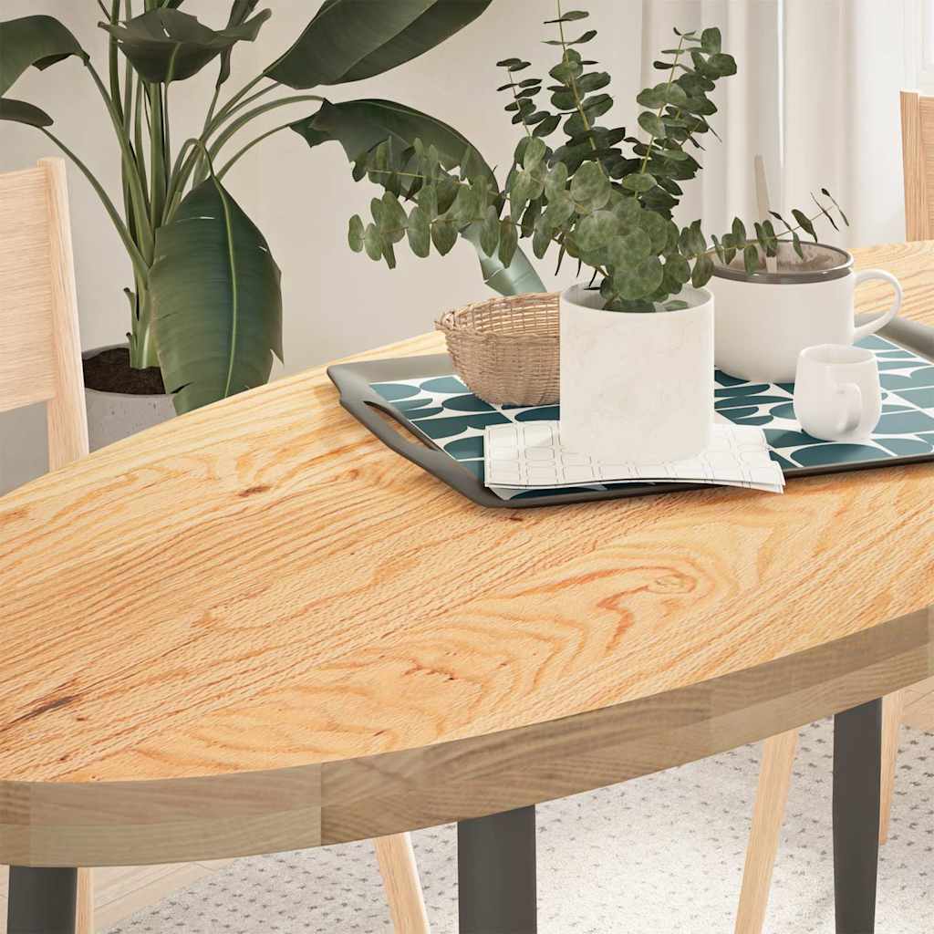 vidaXL Tafelblad 80x40x2 cm ovaal massief eikenhout