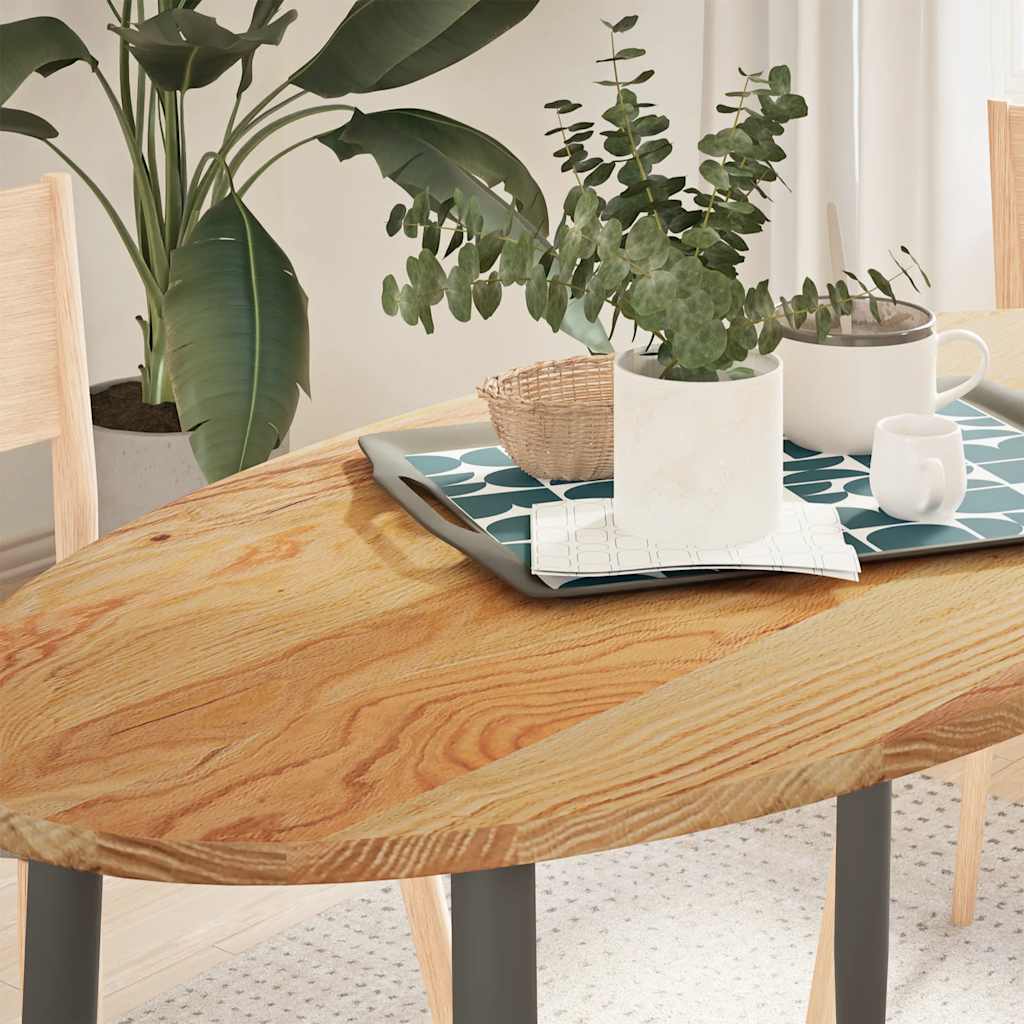 vidaXL Tafelblad 80x40x2 cm ovaal massief eikenhout