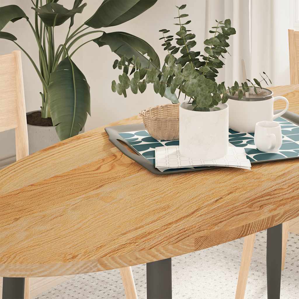 vidaXL Tafelblad 80x40x2 cm ovaal massief eikenhout