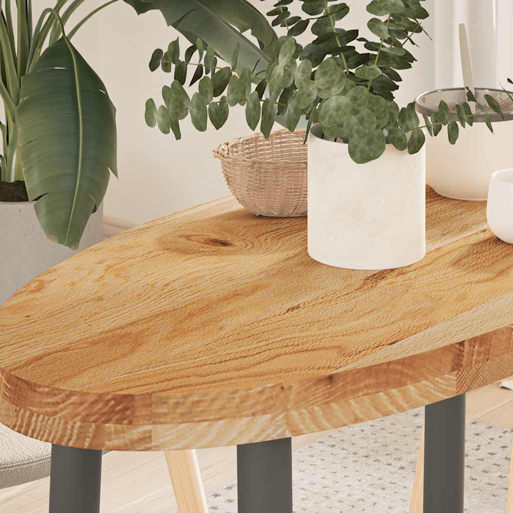 vidaXL Tafelblad 80x40x2 cm ovaal massief eikenhout