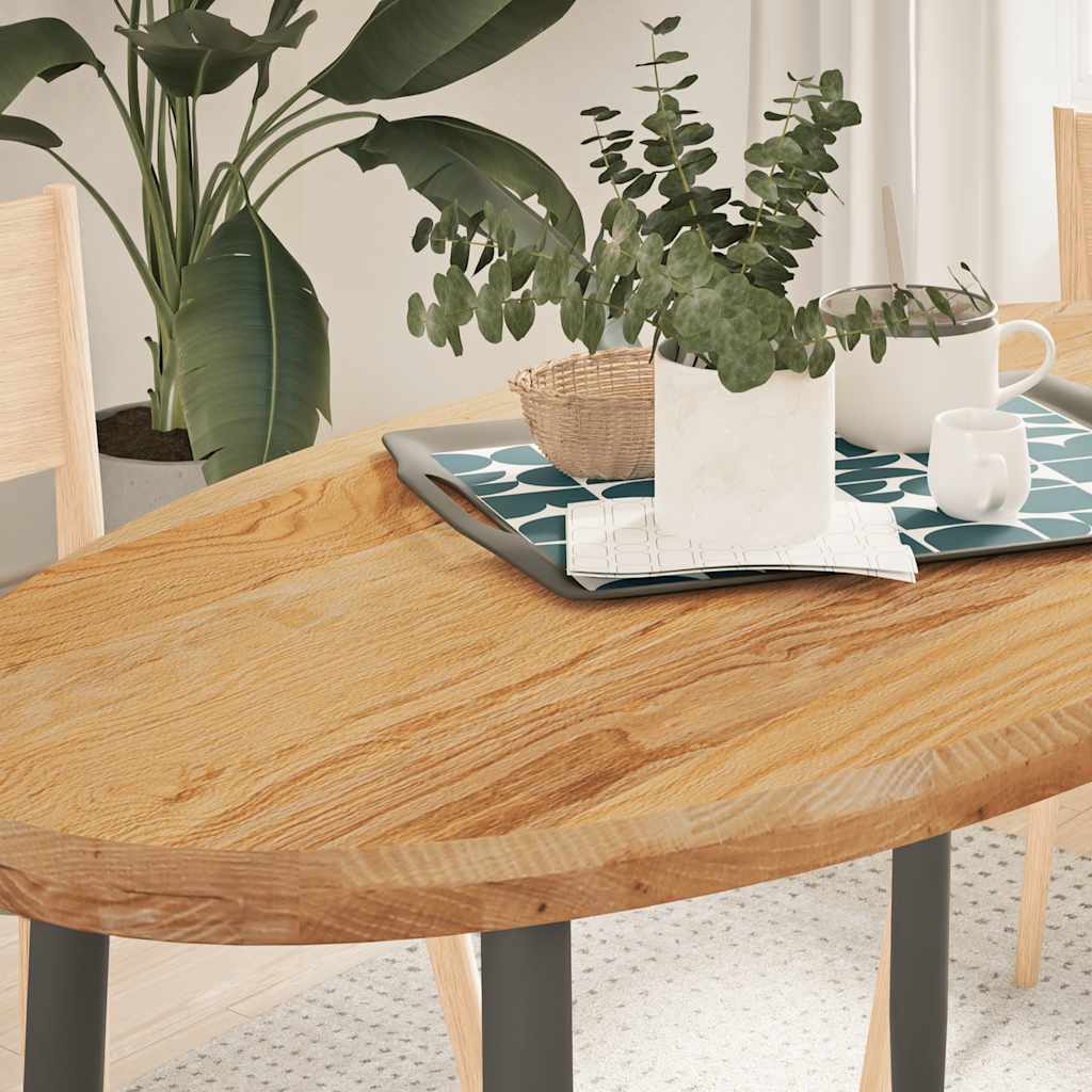 vidaXL Tafelblad 80x40x2 cm ovaal massief eikenhout
