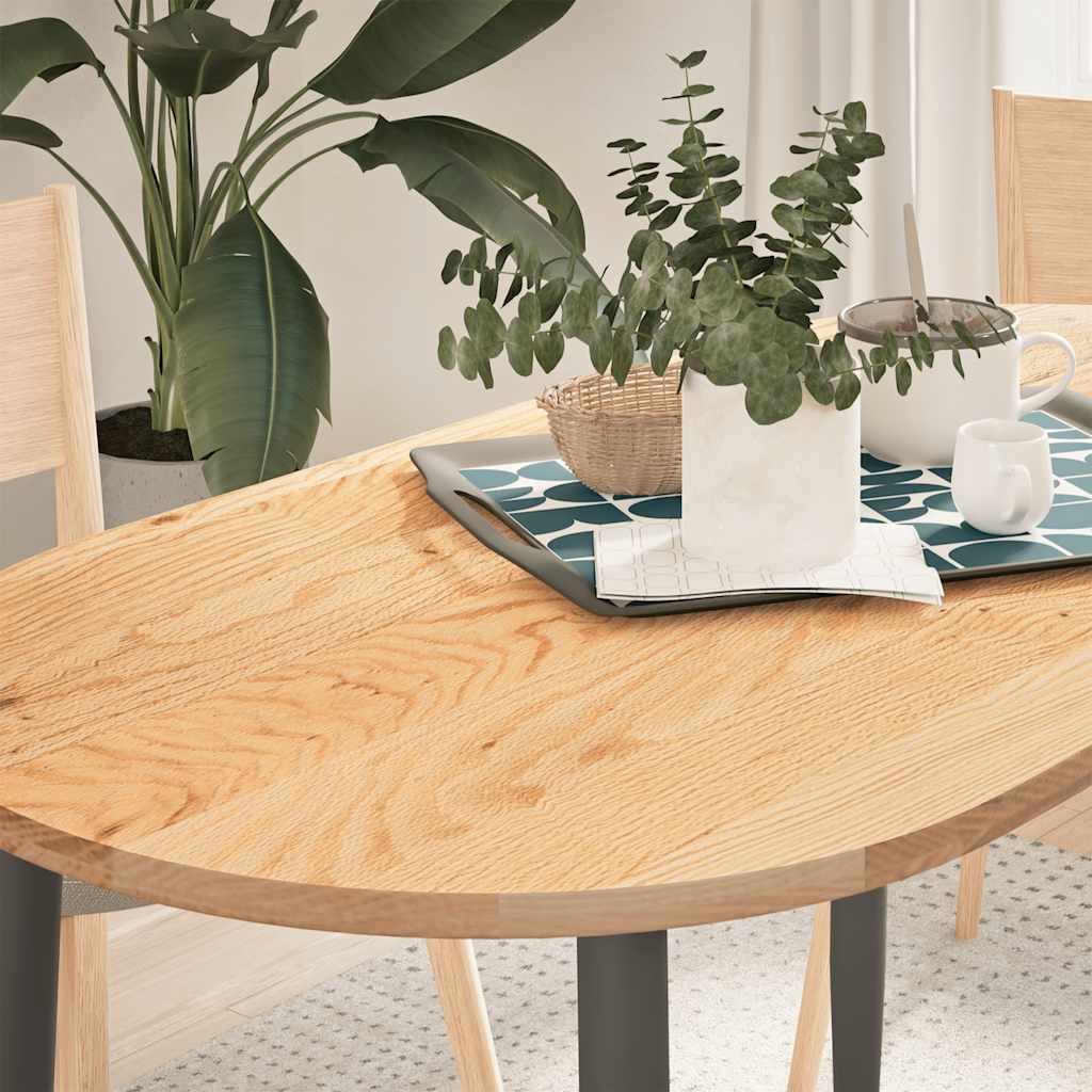 vidaXL Tafelblad 80x40x2 cm ovaal massief eikenhout