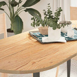 vidaXL Tafelblad 80x40x2 cm ovaal massief eikenhout