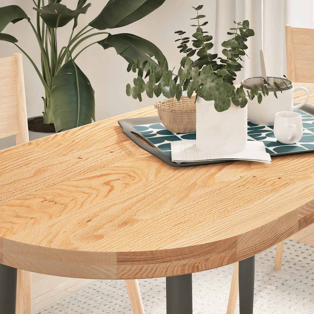vidaXL Tafelblad 80x40x2 cm ovaal massief eikenhout