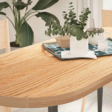 vidaXL Tafelblad 80x40x2 cm ovaal massief eikenhout