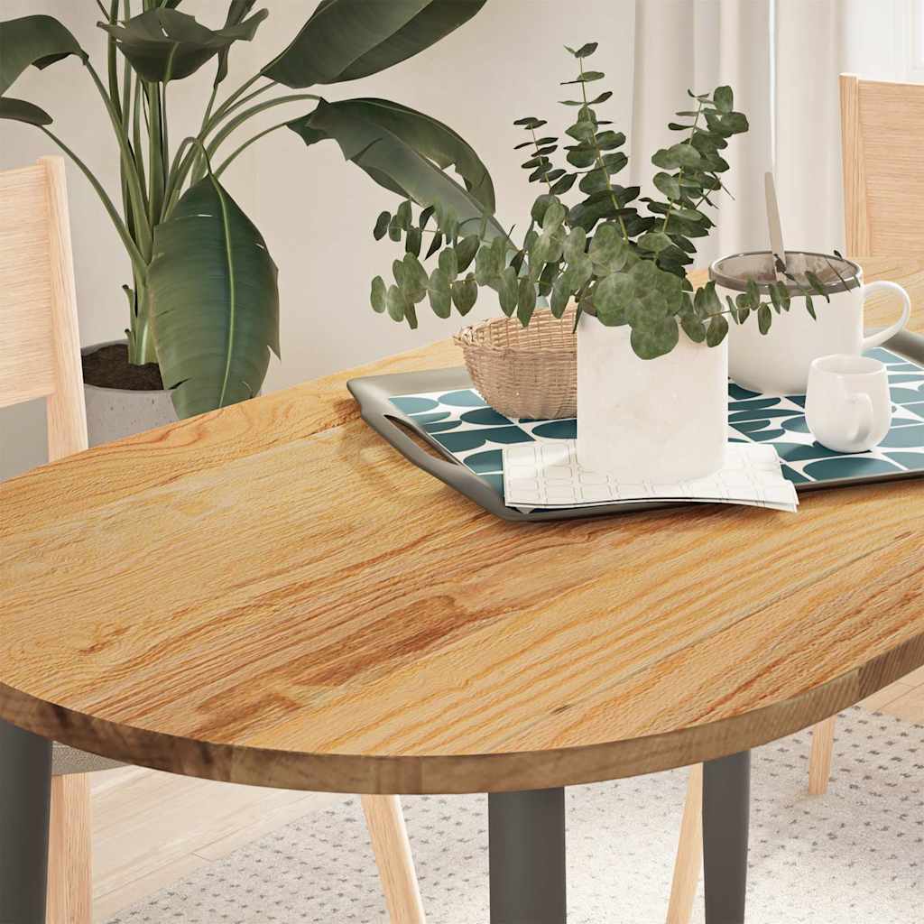 vidaXL Tafelblad 80x40x2 cm ovaal massief eikenhout