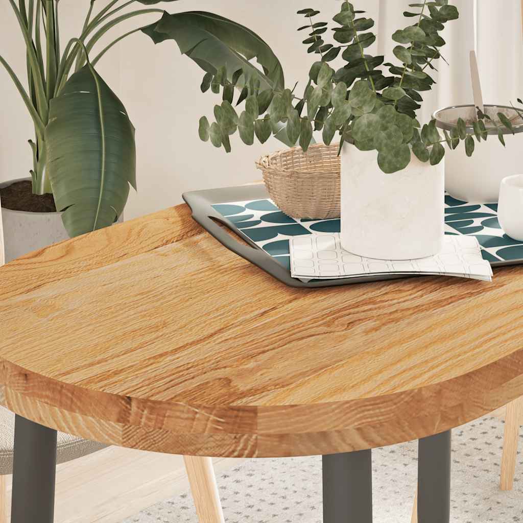 vidaXL Tafelblad 80x40x2 cm ovaal massief eikenhout