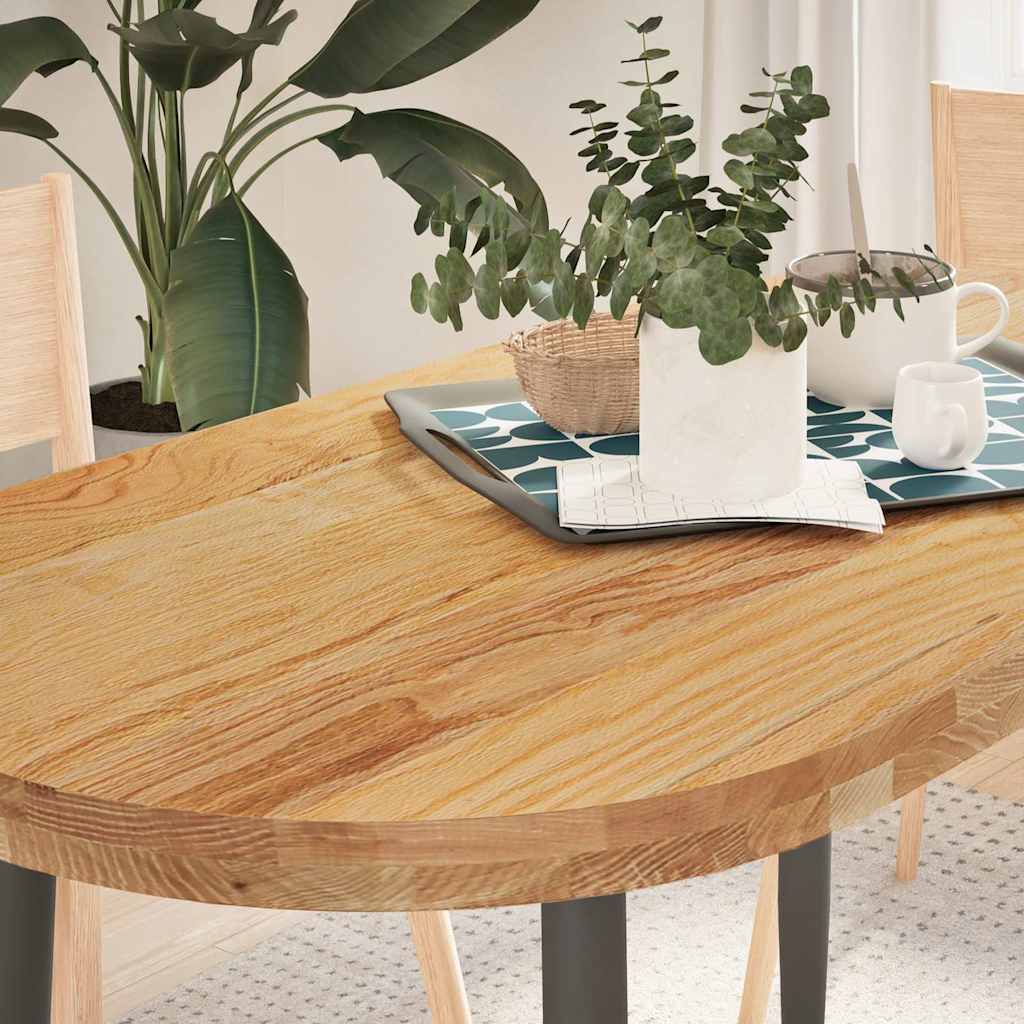 vidaXL Tafelblad 80x40x2 cm ovaal massief eikenhout