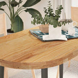 vidaXL Tafelblad 80x40x2 cm ovaal massief eikenhout