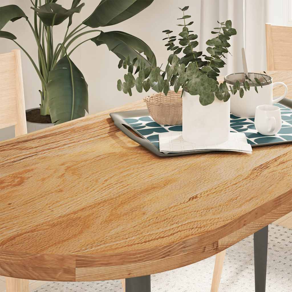vidaXL Tafelblad 80x40x2 cm ovaal massief eikenhout