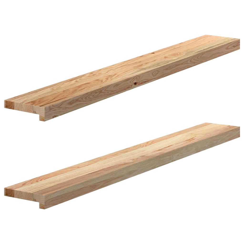 vidaXL Vensterbanken 2 st onbehandeld 70x15x2 cm massief eikenhout