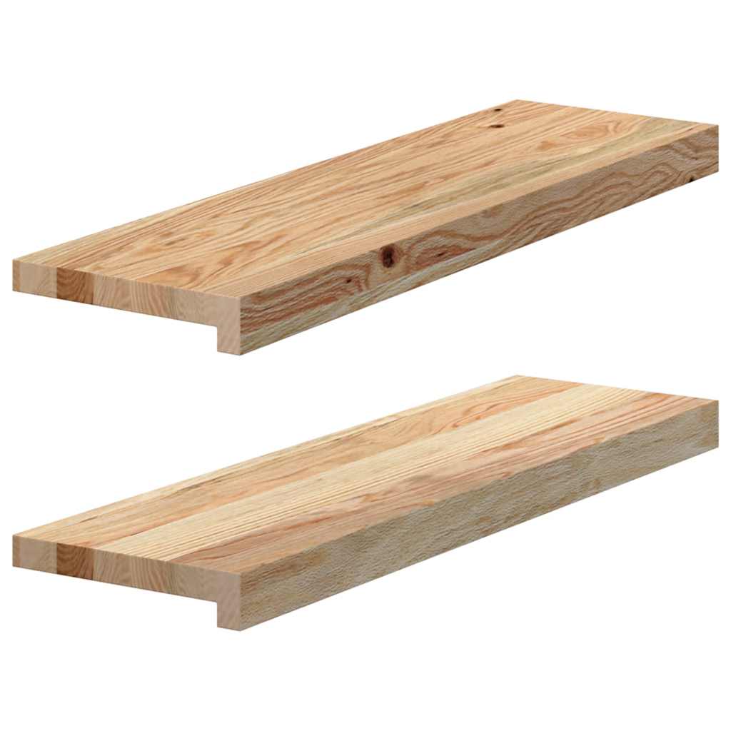 vidaXL Vensterbanken 2 st onbehandeld 70x15x2 cm massief eikenhout