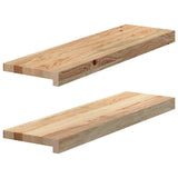vidaXL Vensterbanken 2 st onbehandeld 70x15x2 cm massief eikenhout