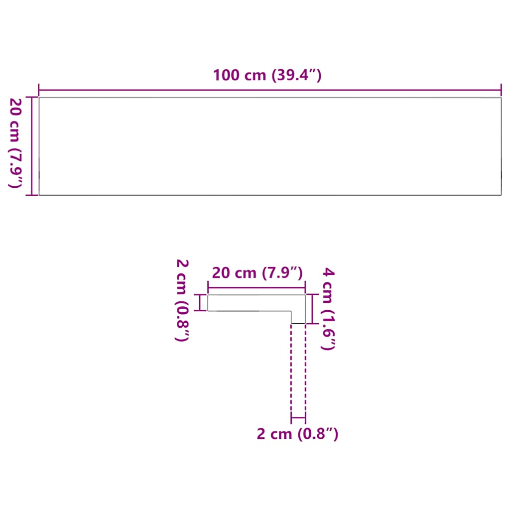 vidaXL Vensterbanken 2 st onbehandeld 70x15x2 cm massief eikenhout