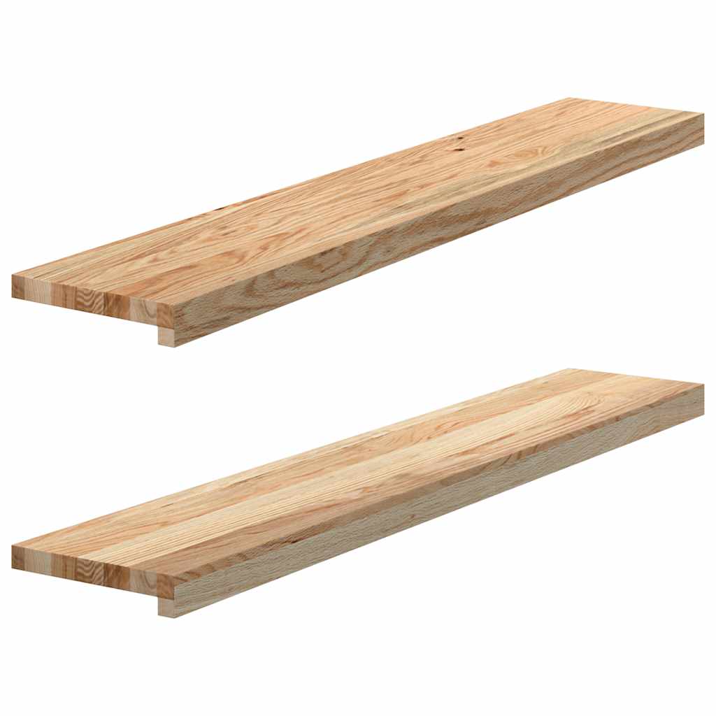 vidaXL Vensterbanken 2 st onbehandeld 70x15x2 cm massief eikenhout